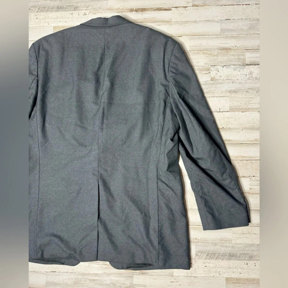 Polo University By Ralph Lauren Men’s Wool Blazer Jacket Gray Solid 46T - Picture 7 of 11